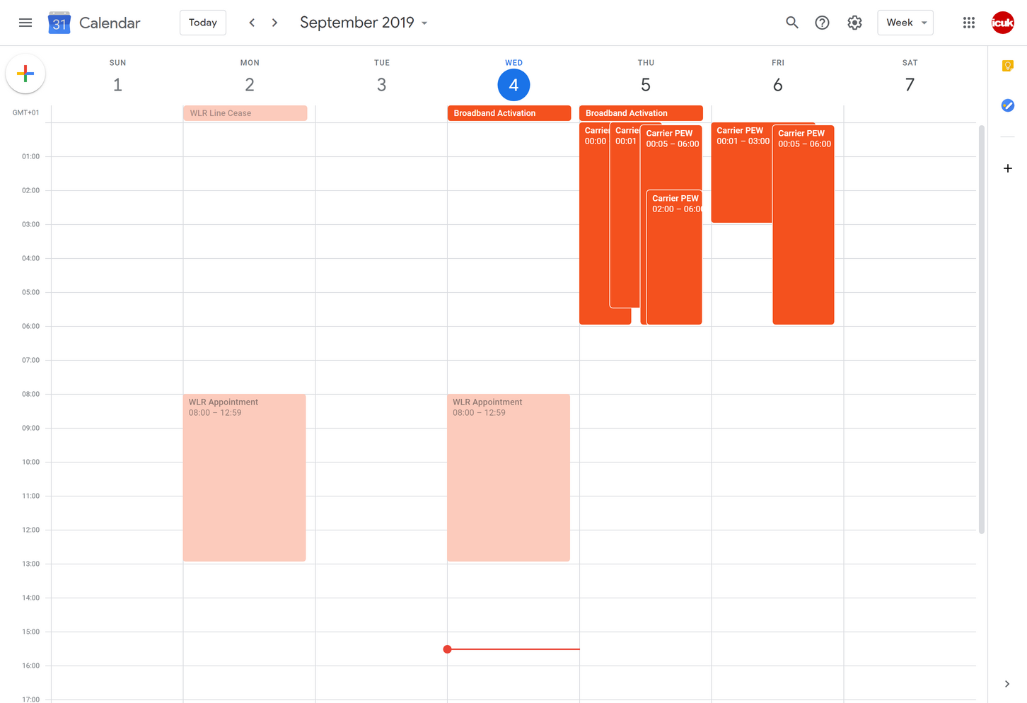 Google Calendar View
